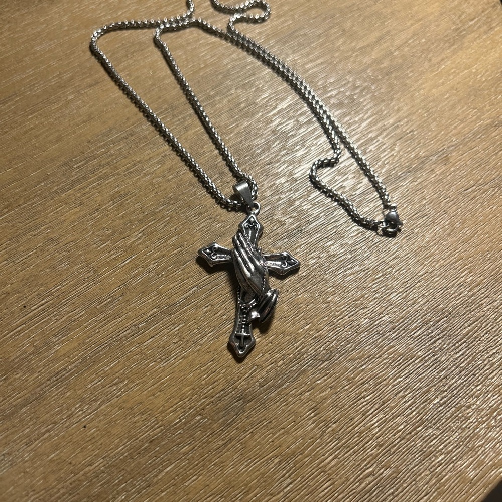 Silver Cross Pendant Necklace